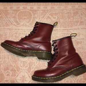 burgundy/cherry red doc martens